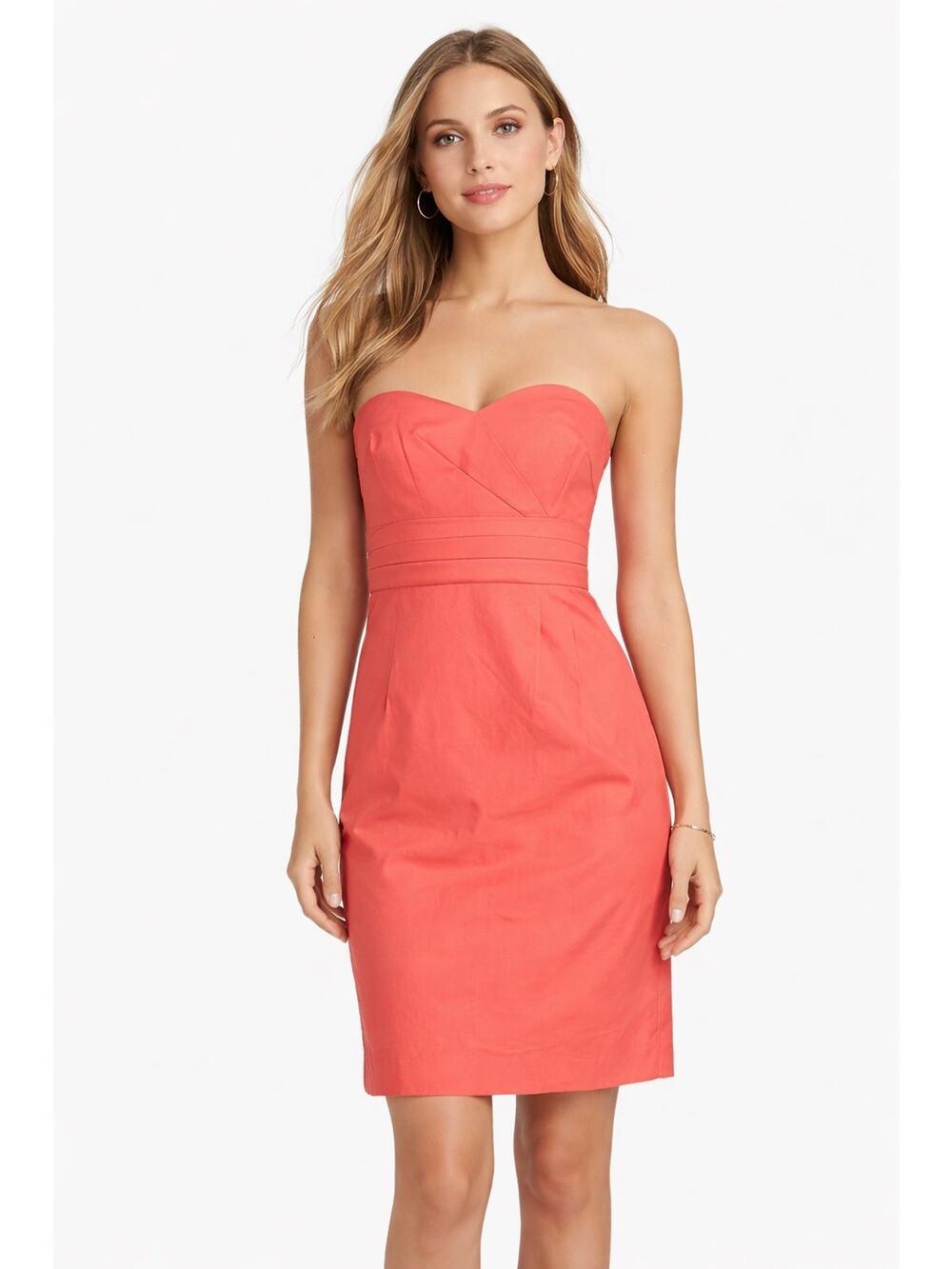 J.Crew Raquel Sheath Dress Y2K Sweet Papaya Strapless 4